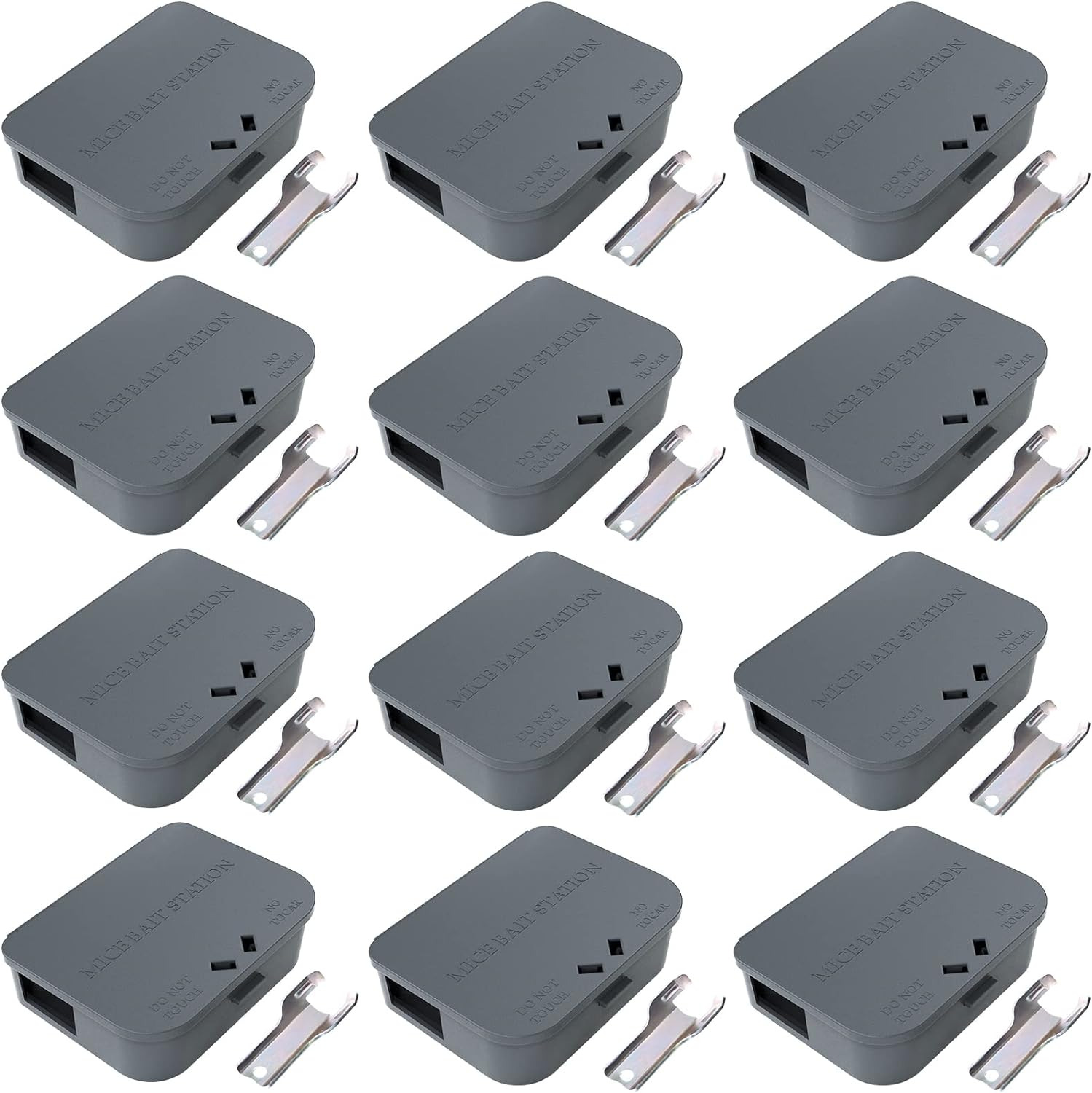 Mouse Stations with Keys 12 Pack, Keyless Design and Key Required