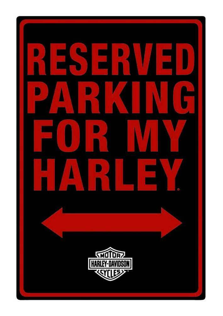 Harley-Davidson Tin Sign, H-D Embossed Parking For My Harley, Black 2010991
