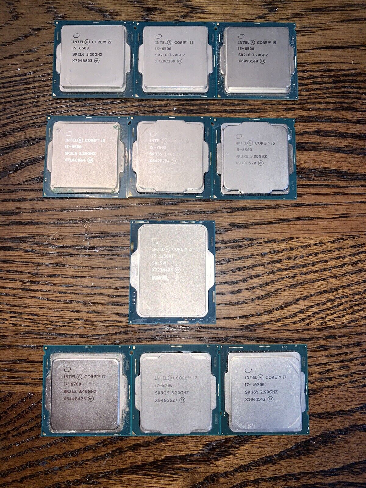 Intel MIXED LOT of 10 CPUs: Core i5-12500T Core i7-10700 i7-8700 + CPU Processor