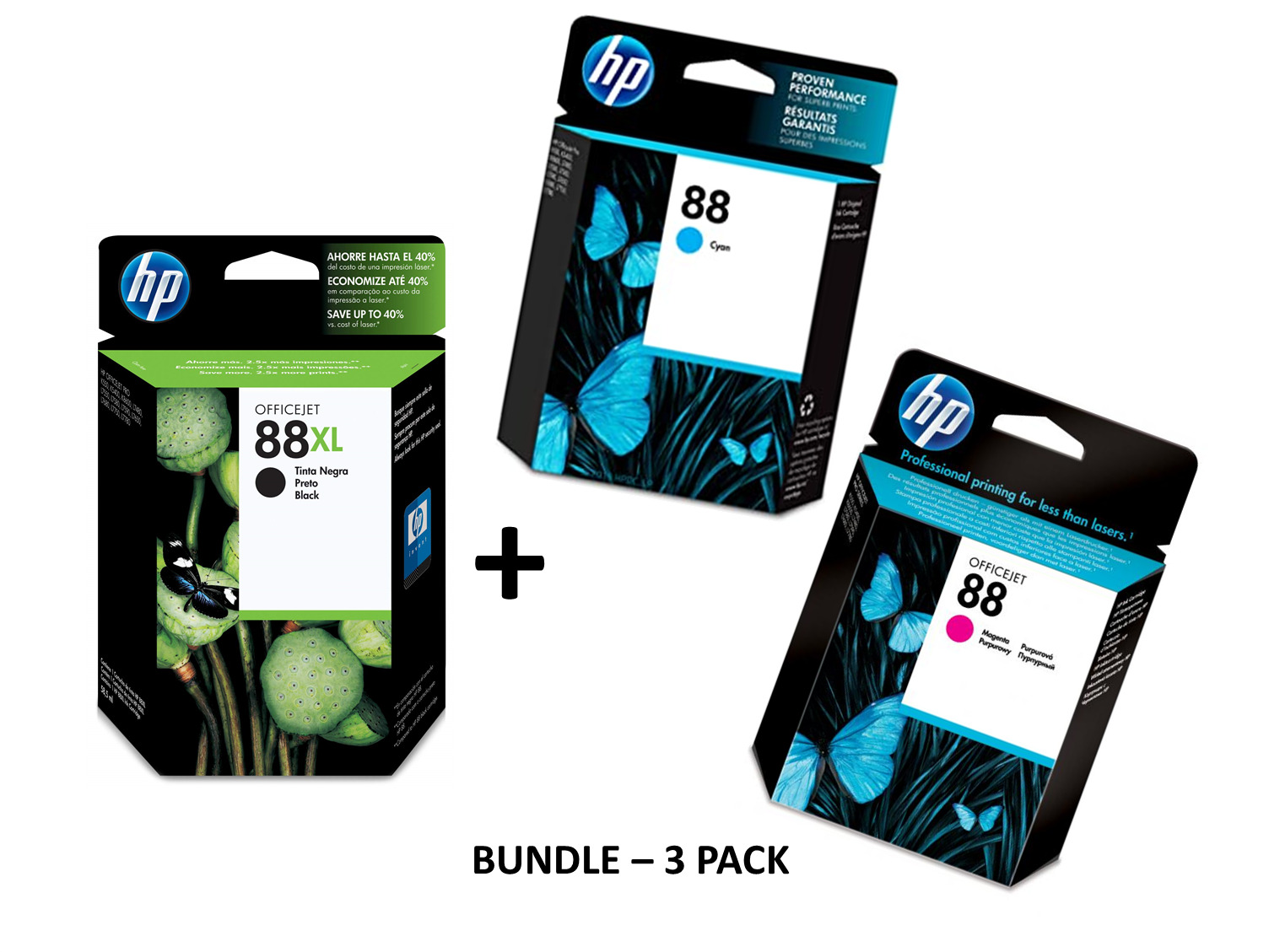 Brand New Aunthentic HP 88 Ink Bundle, 3 Cartridges Included