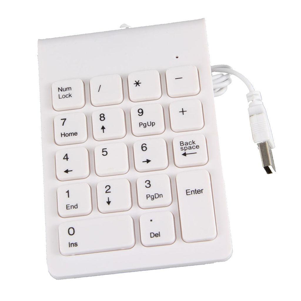 Mini USB 18-keys Num Pad Numeric Number Keypad Keyboard for Laptop White