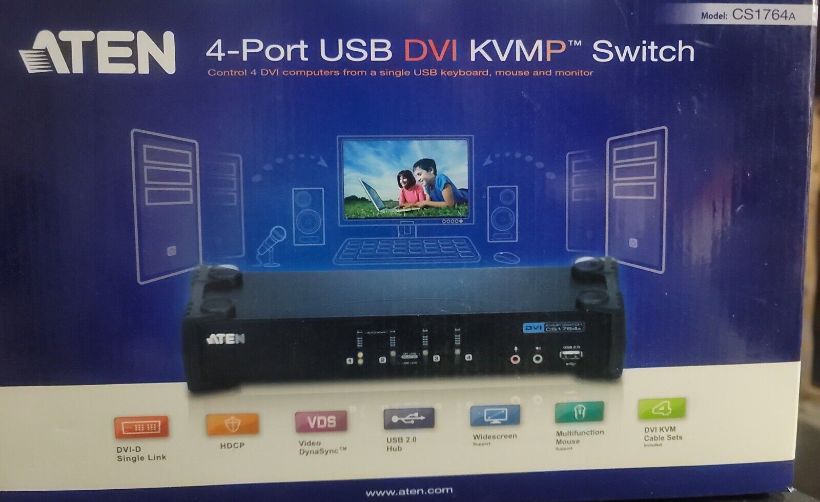 Aten CS1764A 4-Port USB DVI KVMP Switch