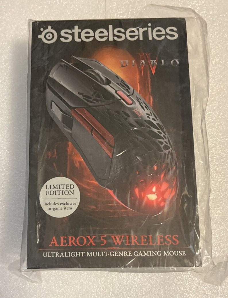 SteelSeries Aerox 5 Wireless Gaming Mouse Diablo IV Edition New Sealed
