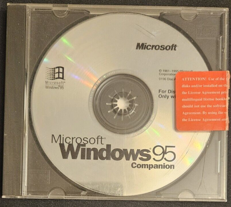 Microsoft Windows 95 Companion CD ROM 1996 With Original Case