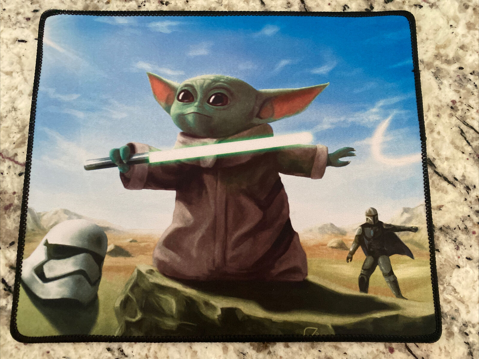 Baby Yoda Mouse Pad Rectangular Non-Slip Rubber Mouse Pad Used for Office Wor...