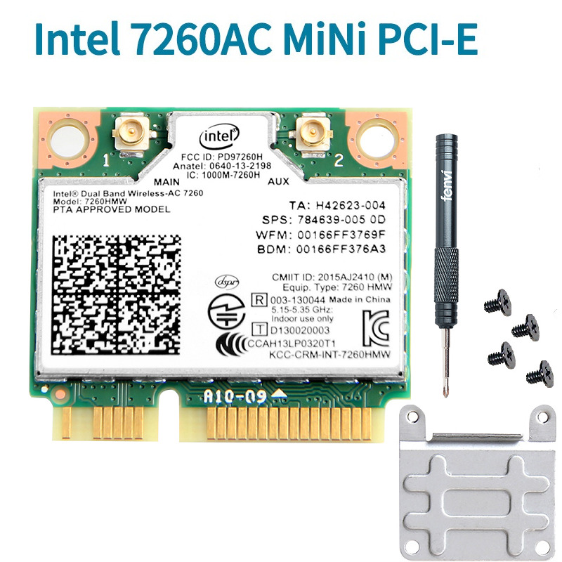 7260HMW Mini PCIE Wifi Card 1200M Dual Band 802.11ac for PC Bluetooth Adapter