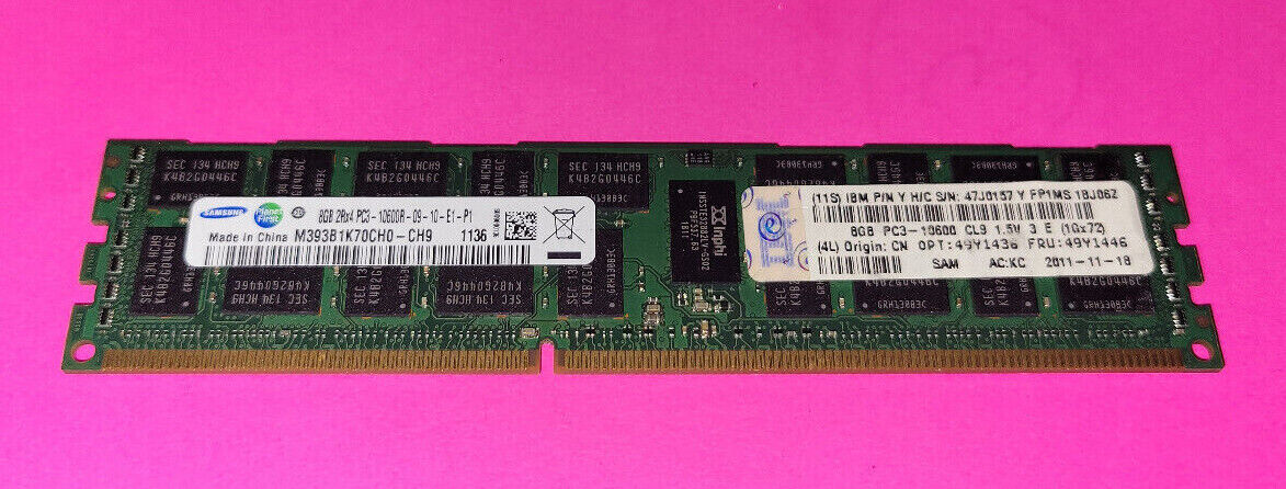 Samsung M393B1K70CH0-CH9 8GB DDR3-1333 PC3-10600R 2Rx4 ECC Server Memory Module
