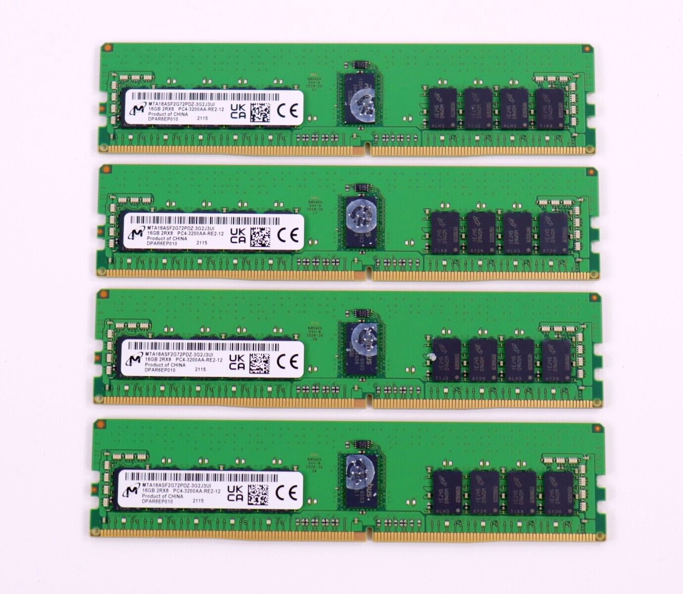 Micron 64GB(4x16GB) PC4-3200 MTA18ASF2G72PDZ-3G2J3 DDR4 ECC REG Server Memory