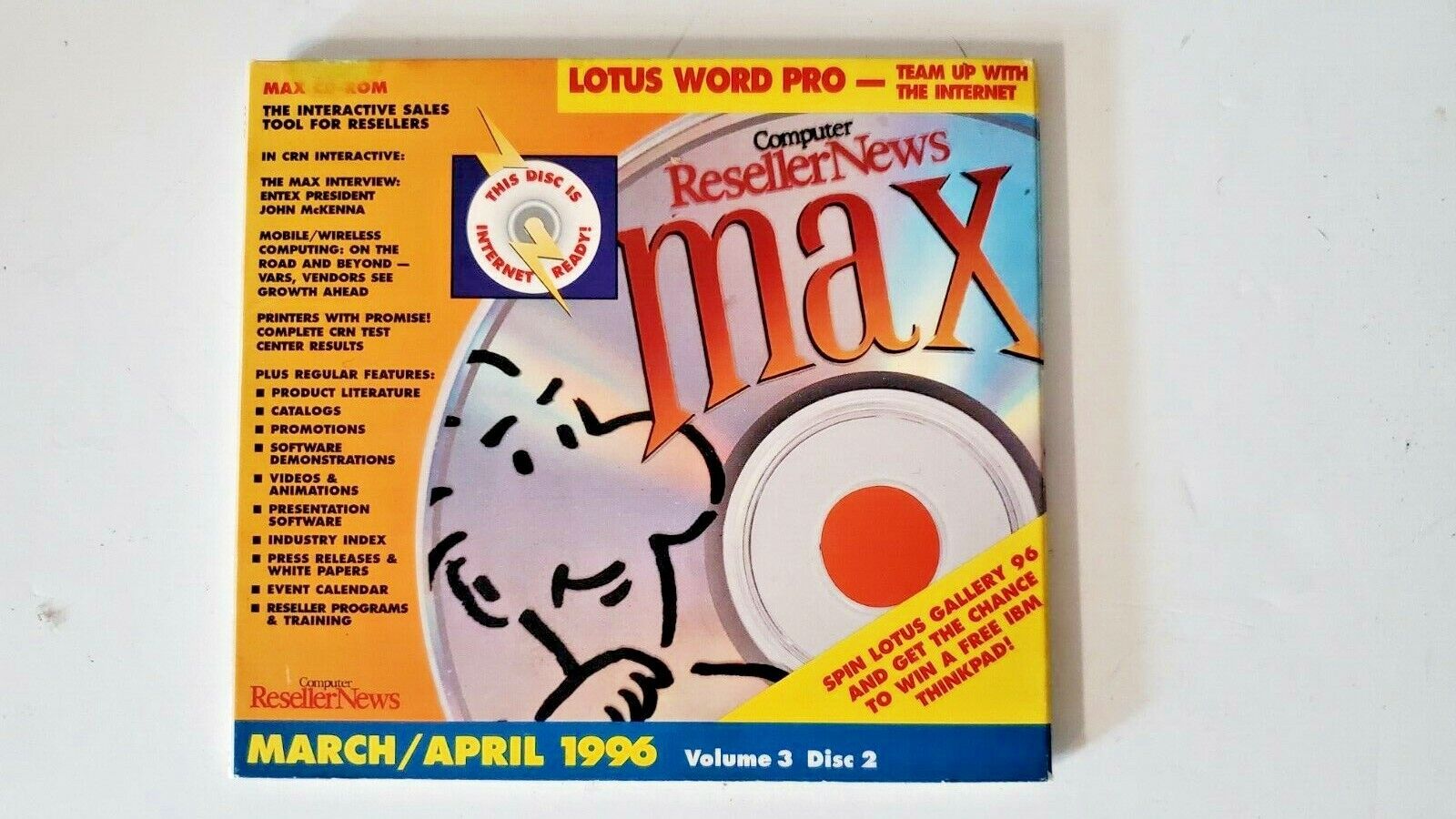 Vintage Software CD - Computer Reseller News Max 1996 sales tools - pre Internet