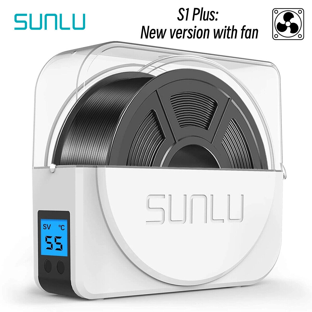 SUNLU Upgraded S1 Plus Filament Dryer with Cooling Fan，Dehydrator, Spool Holde