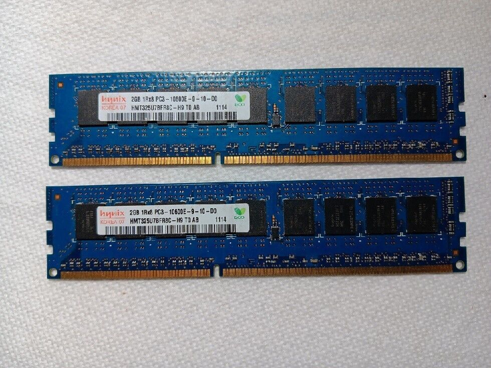 Hynix 4GB (2x2GB) 1Rx8 PC3-10600E Server Ram