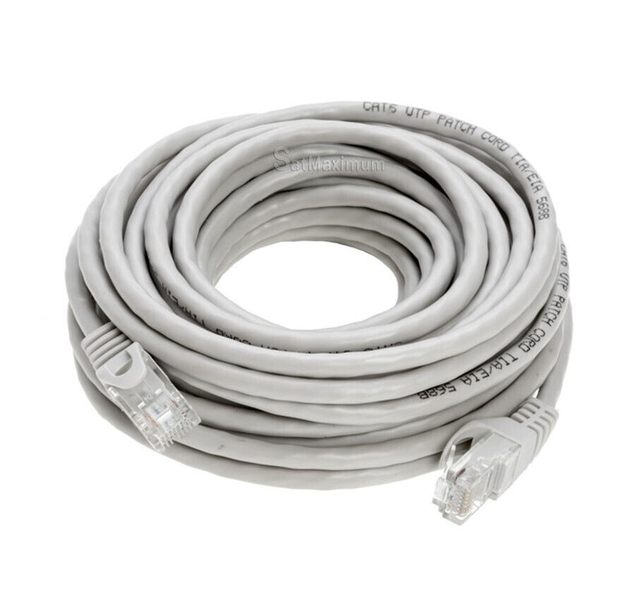 CAT5 Ethernet Patch Cable RJ-45 LAN Internet Cord Gray 25FT- 200FT Multipack LOT