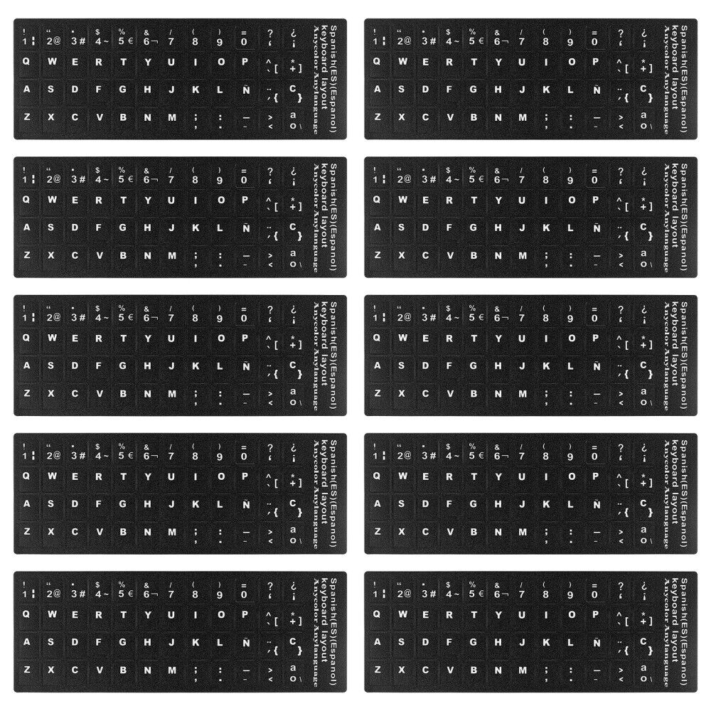  10 Sheets Universal Keyboard Stickers Laptop Cover Multi-language