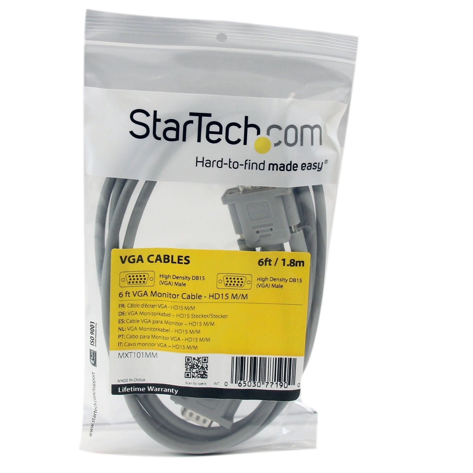 Brand NEW, LOT OF 10,  STARTECH.COM 6ft Vga Cable Hd15m To MXT101MM