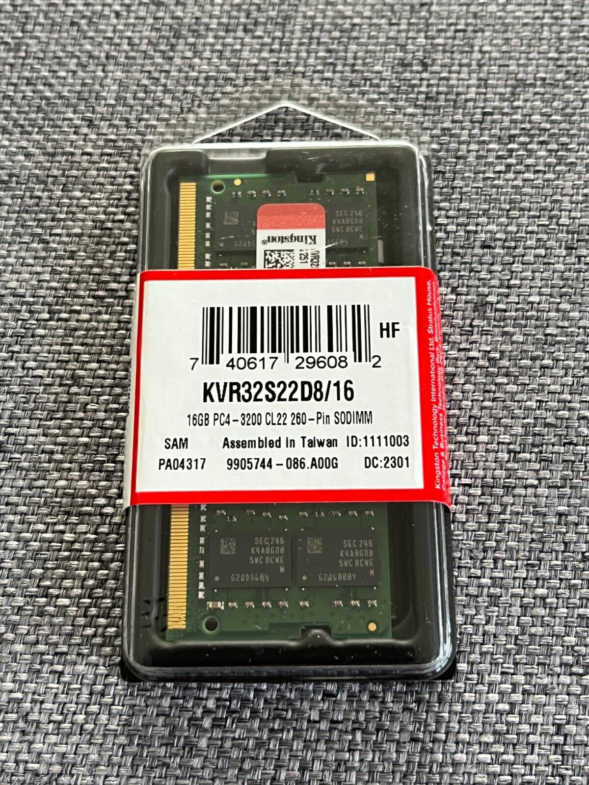 KINGSTON 16GB PC4-3200 DDR4-25600 KVR32S22D8/16 Laptop Memory *NEW SEALED*