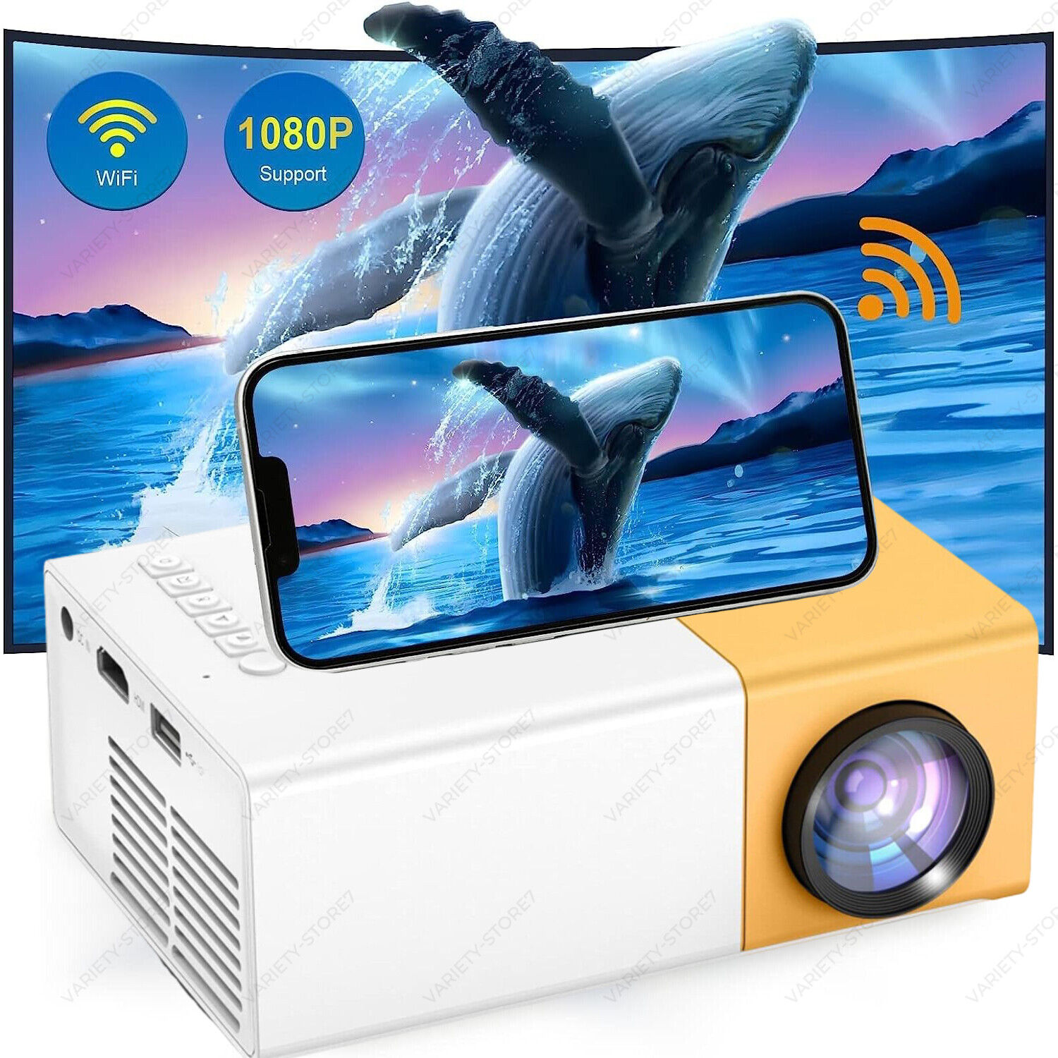 Mini Projector LED HD 1080P WIFI Home Cinema Portable Home Theater LCD Projector