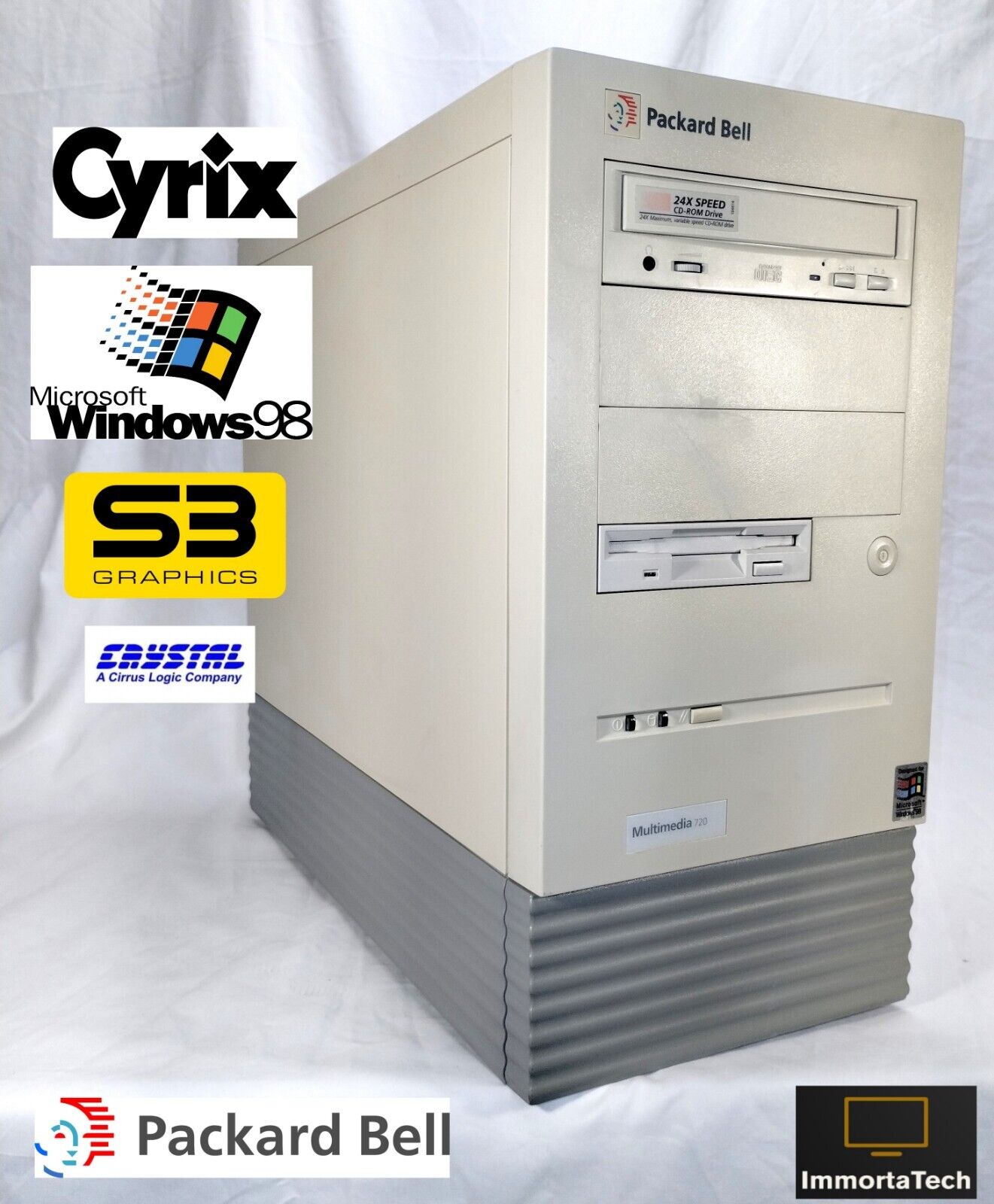 Vintage Windows 98 SE Packard Bell Desktop - Cyrix MII, S3 Trio, 32MB, RESTORED