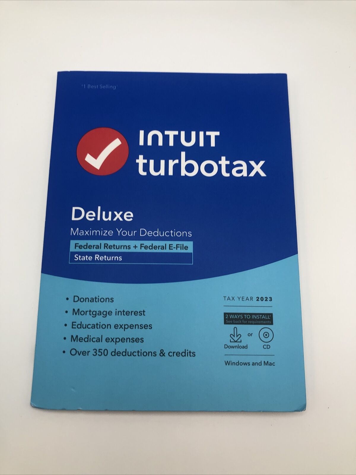 2023 TurboTax Deluxe Federal + State E-File State Returns for Windows/Mac