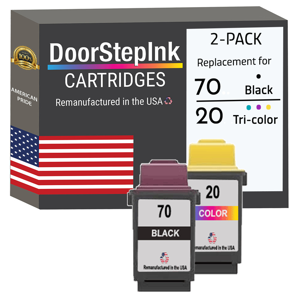 DoorStepInk Ink Cartridges for Lexmark #70 Black and #20 Tri-Color