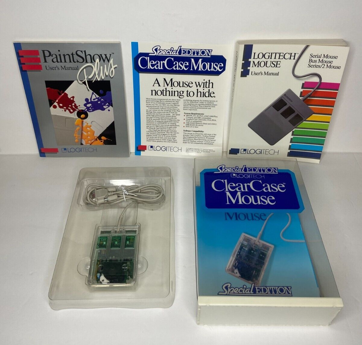 Logitech Clearcase Mouse Vintage Special Edition 1988 Computer Mouse