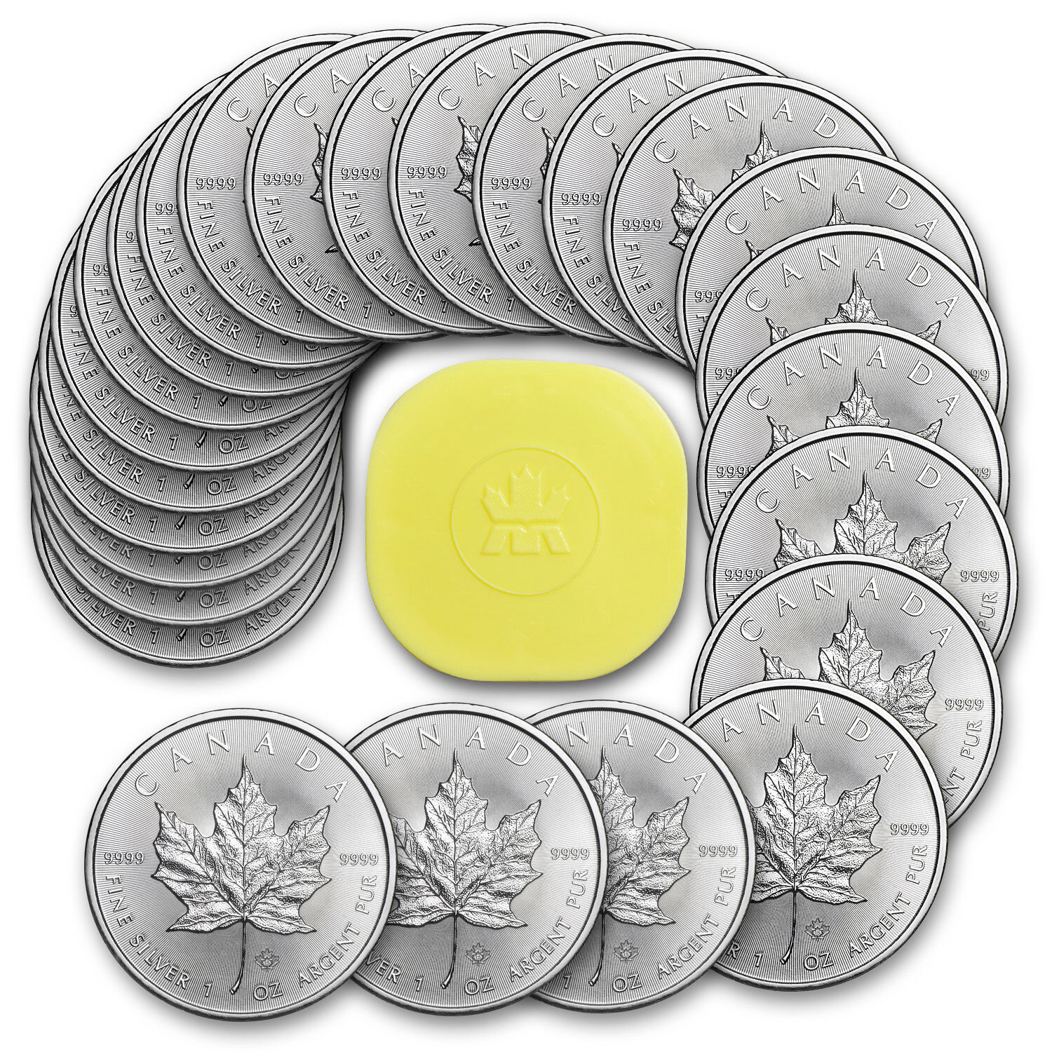 2015 1 oz Silver Canadian Maple Leaf BU (Lot, Roll, Tube of 25) - SKU #87218