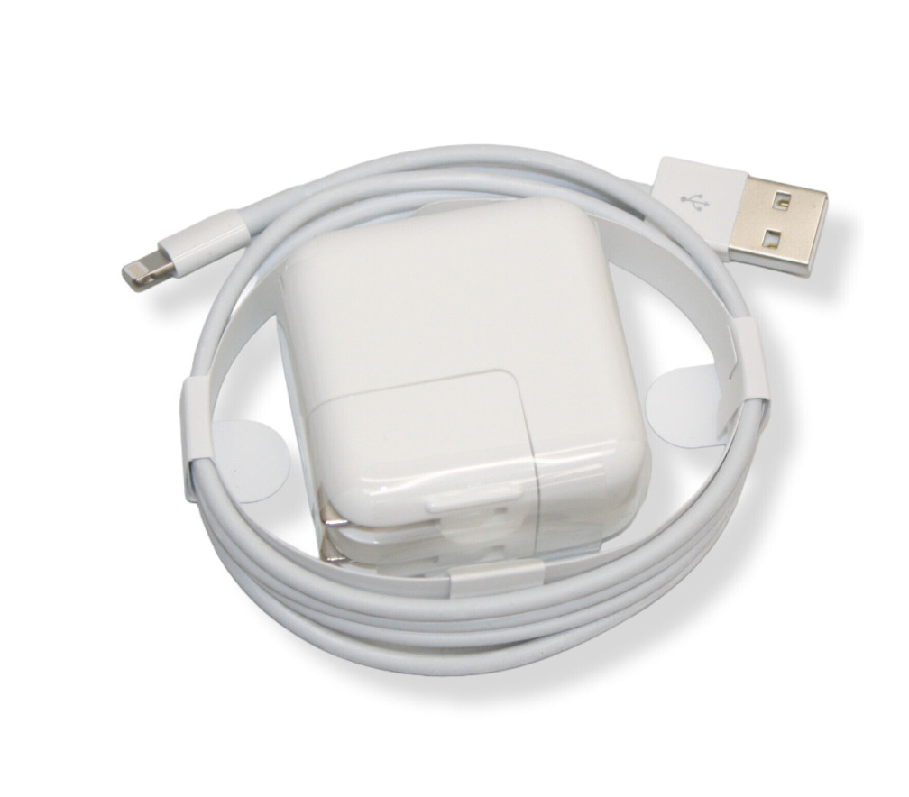 Apple 12W Genuine USB Wall Power Adapter Charger Lightning Cable for iPad iPhone