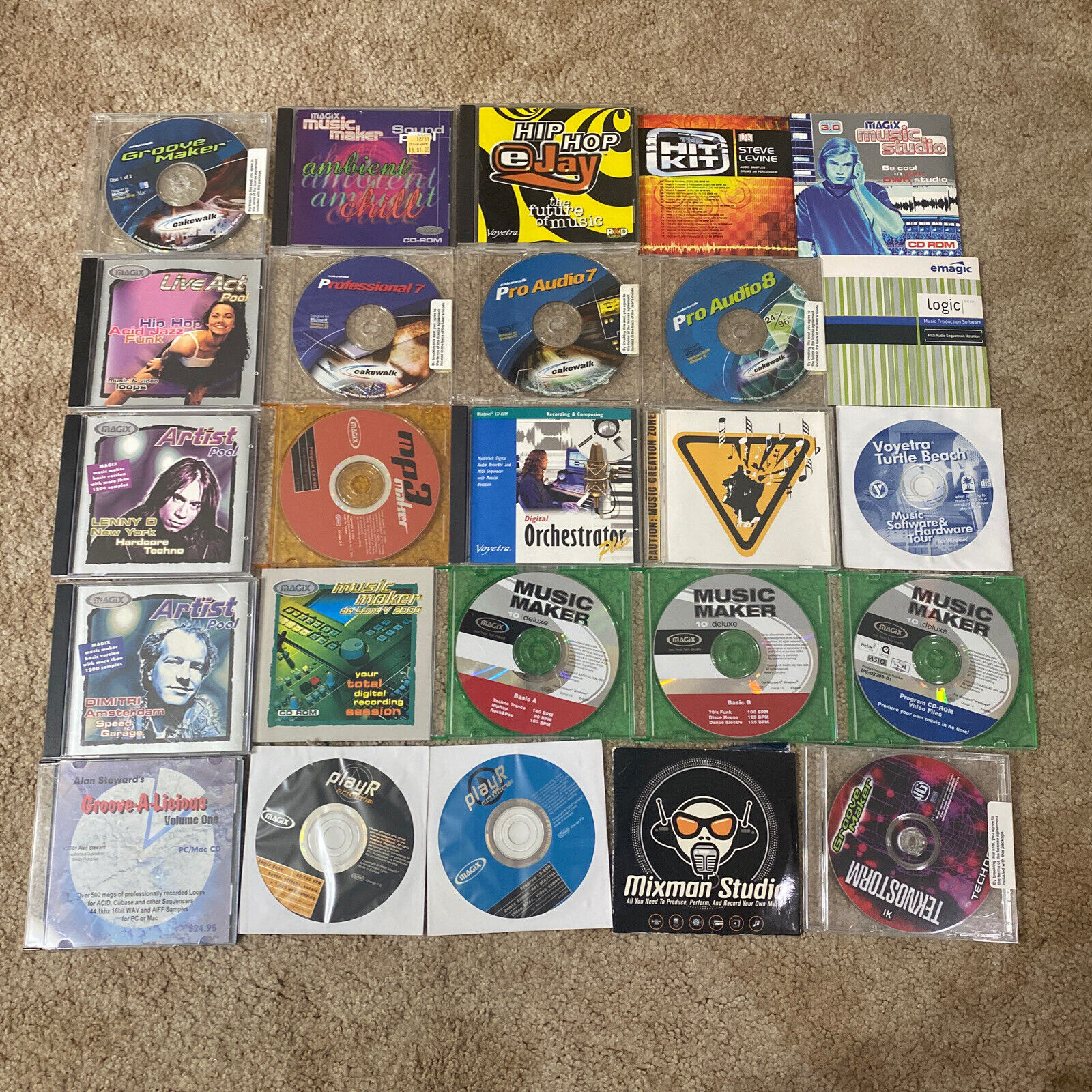 vintage sound production software huge lot 25 discs cd roms