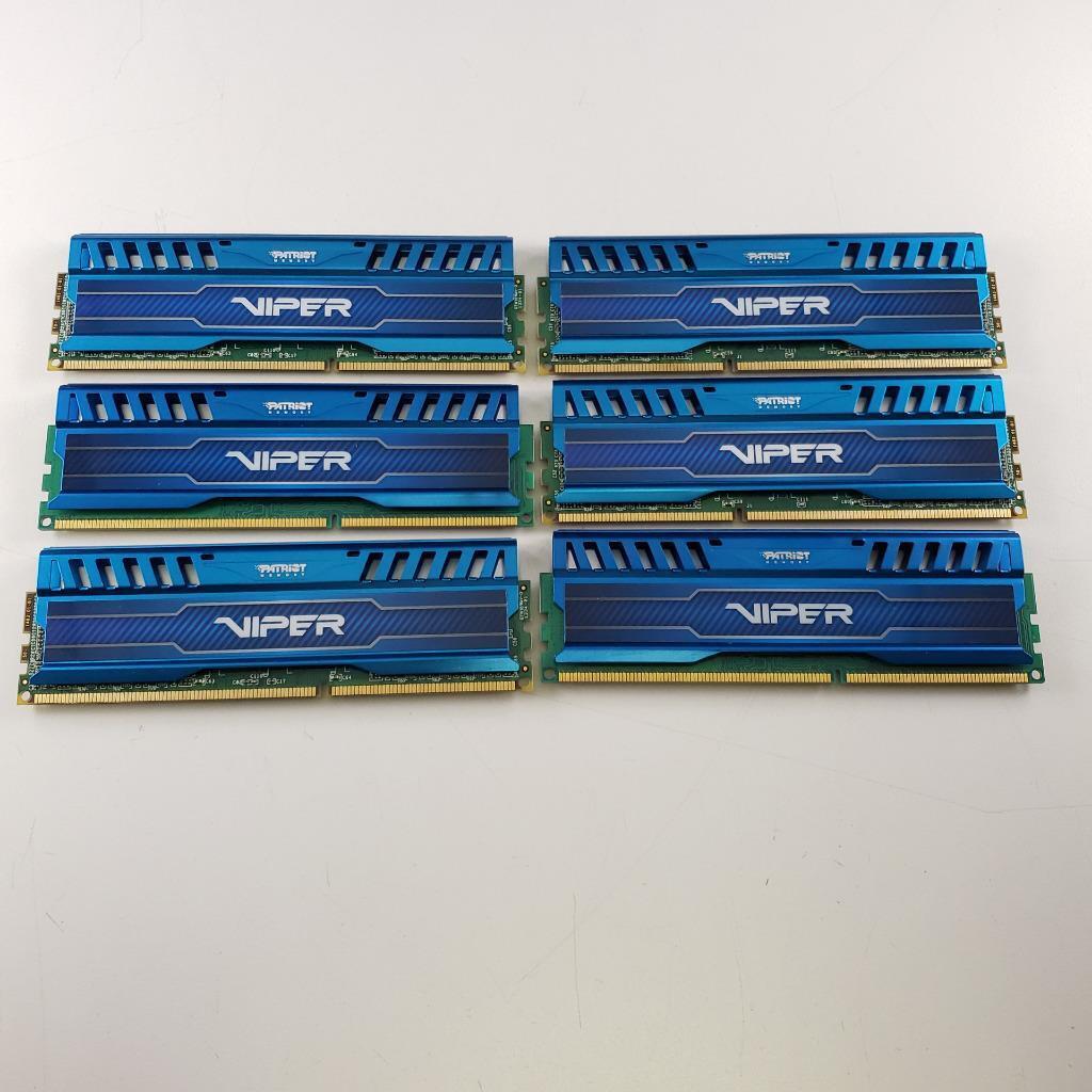 Lot of 6 Patriot Viper 4GB DDR3-1600Mhz PC3-12800 RAM Memory PVG83160C9KBL