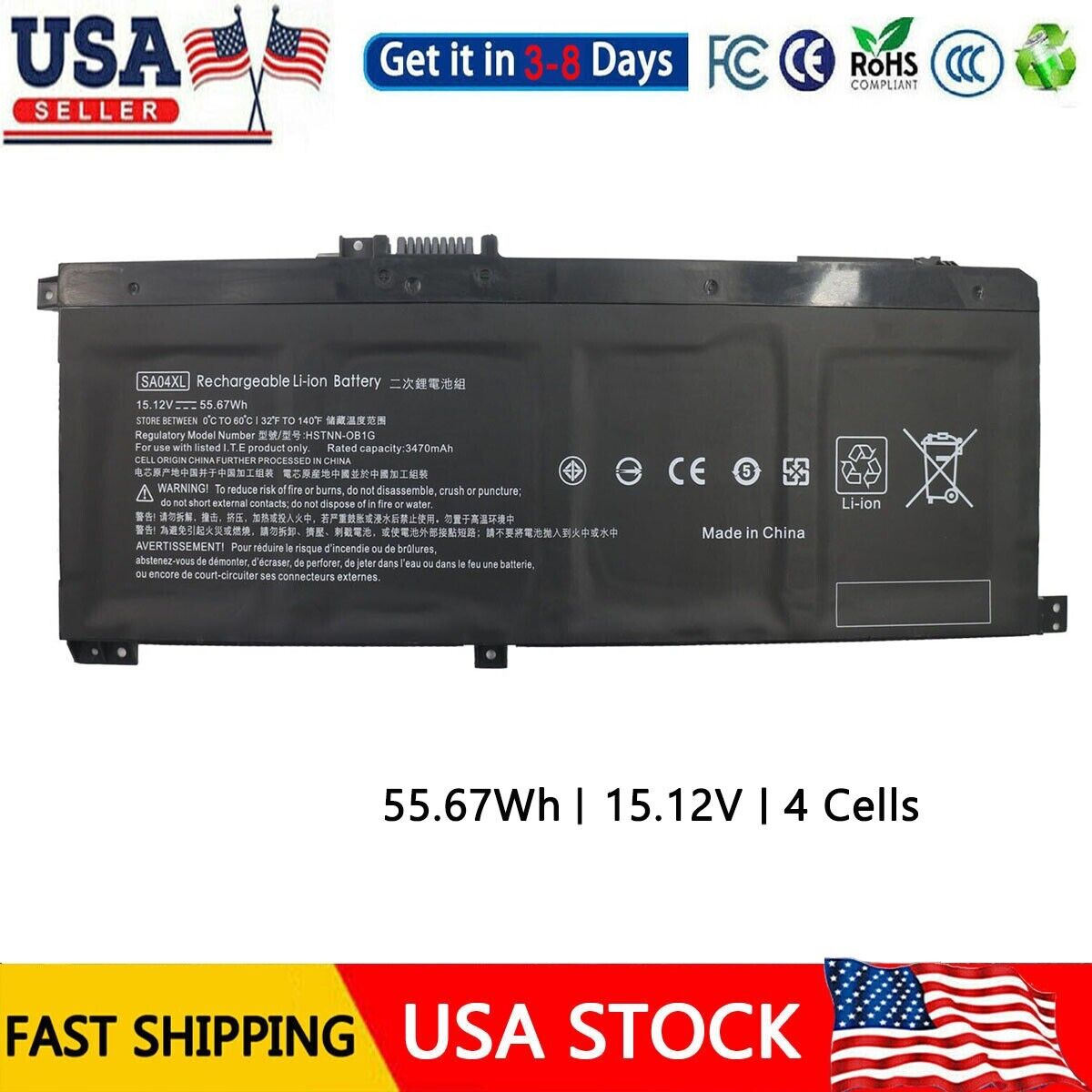 SA04XL L43267-005 HP Laptop Battery For HP ENVY X360 15-DR 15-ds0xxx L43248-AC2