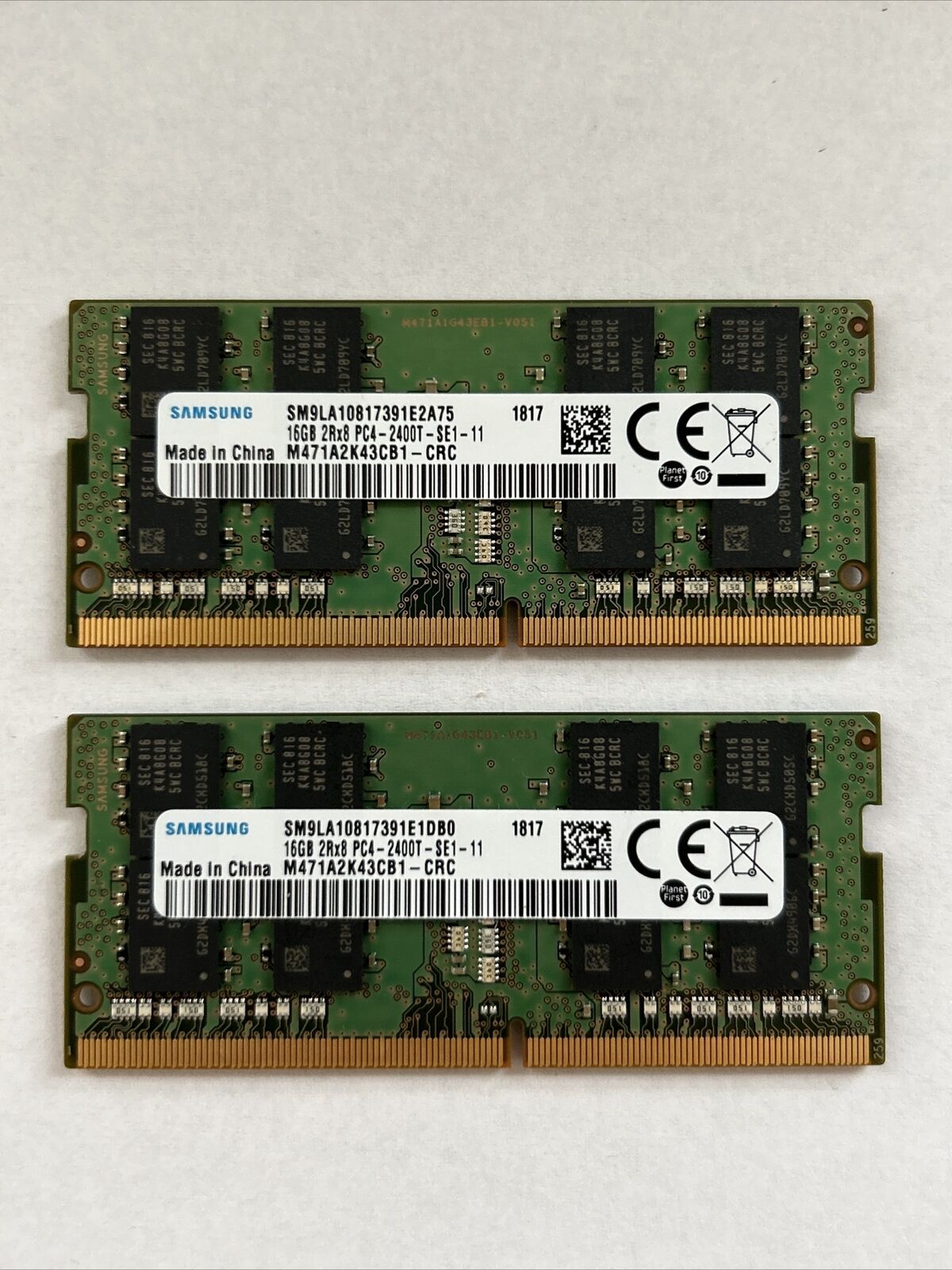 Samsung 32GB Kit (2x16GB) 2RX8 PC4-2400T-SE1-11 DDR4 SODIMM LAPTOP MEMORY RAM