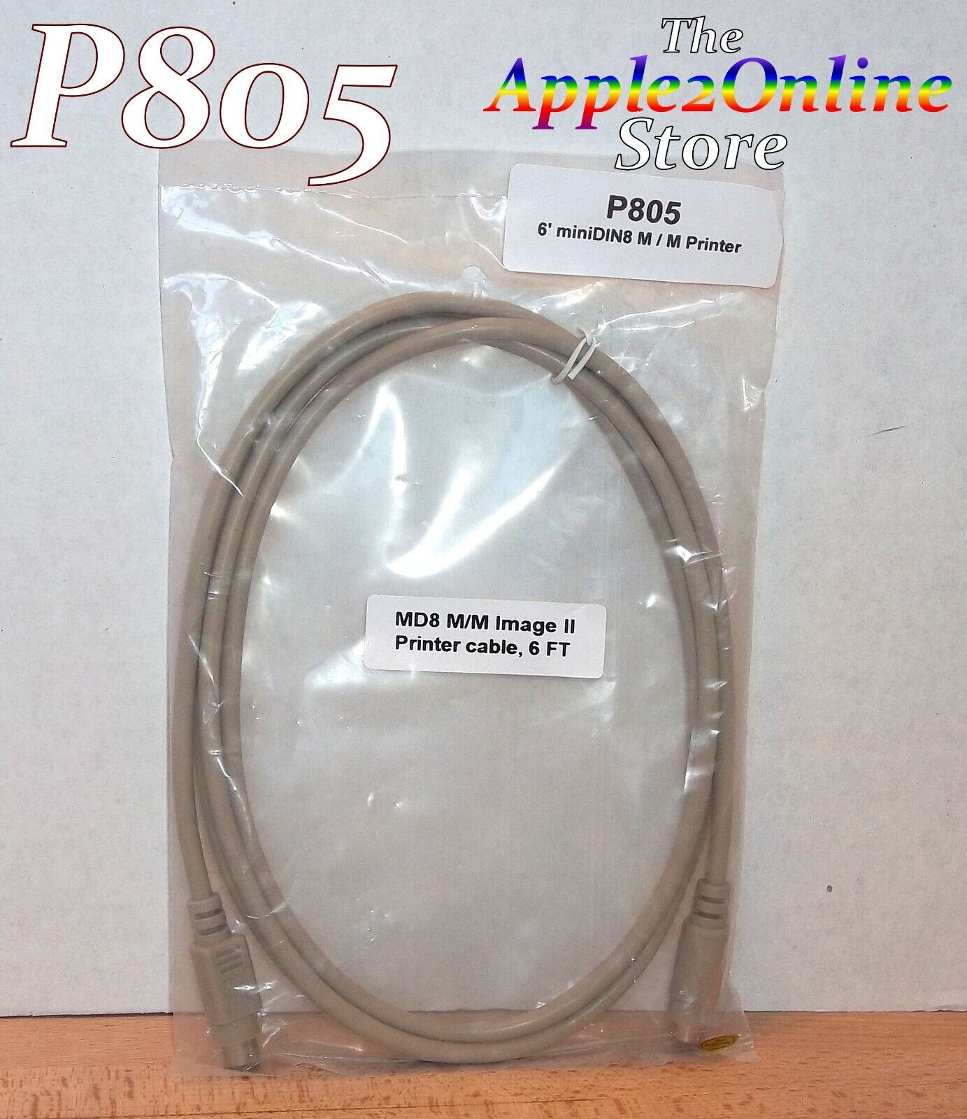 ✅ 🍎 BRAND NEW Apple ImageWriter II Cable for IIc PLUS, IIGS & Mac miniDIN-8 M/M