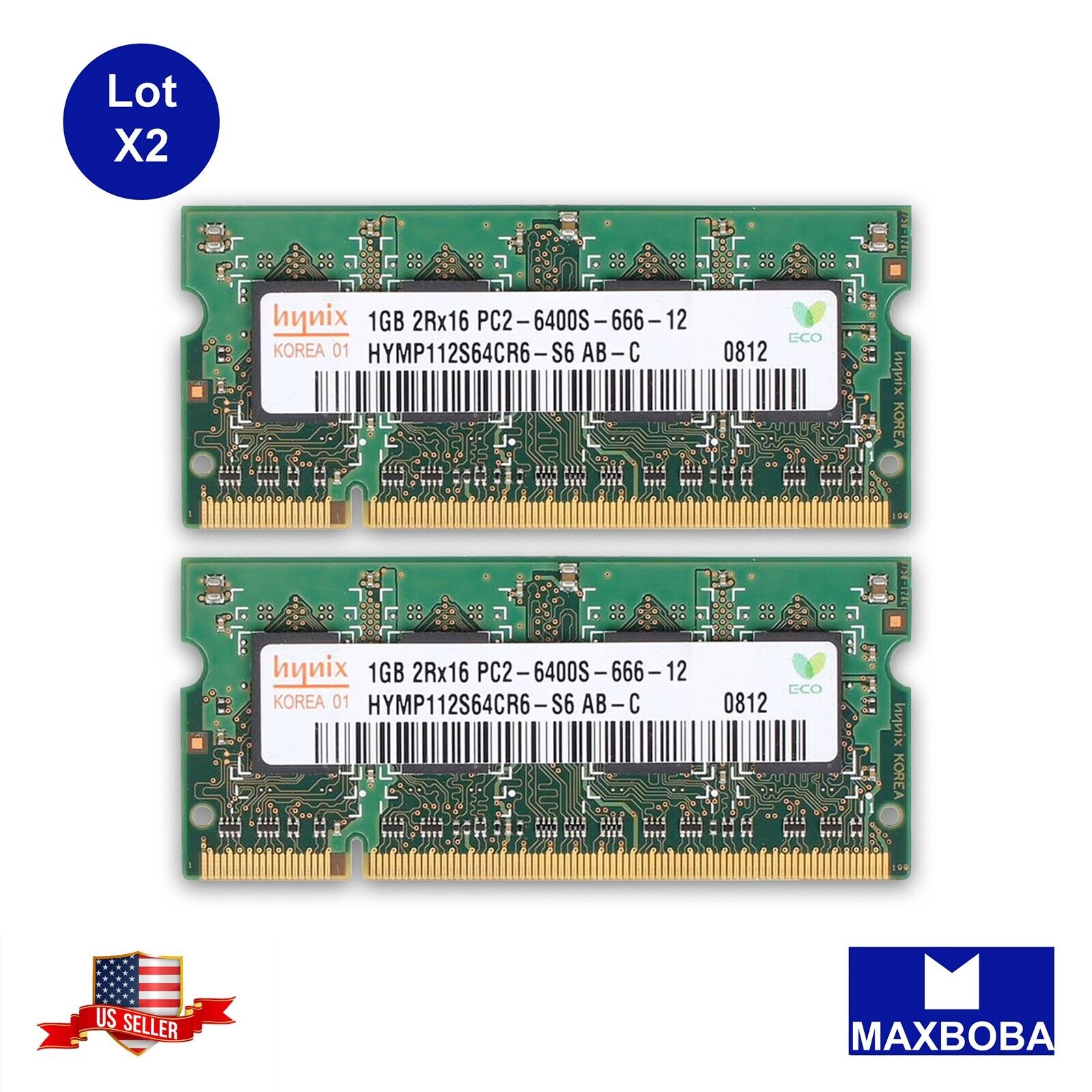  Hynix Memory 2GB (2x 1GB) PC2-6400 Laptop PC RAM DDR2 SDRAM 2RX16