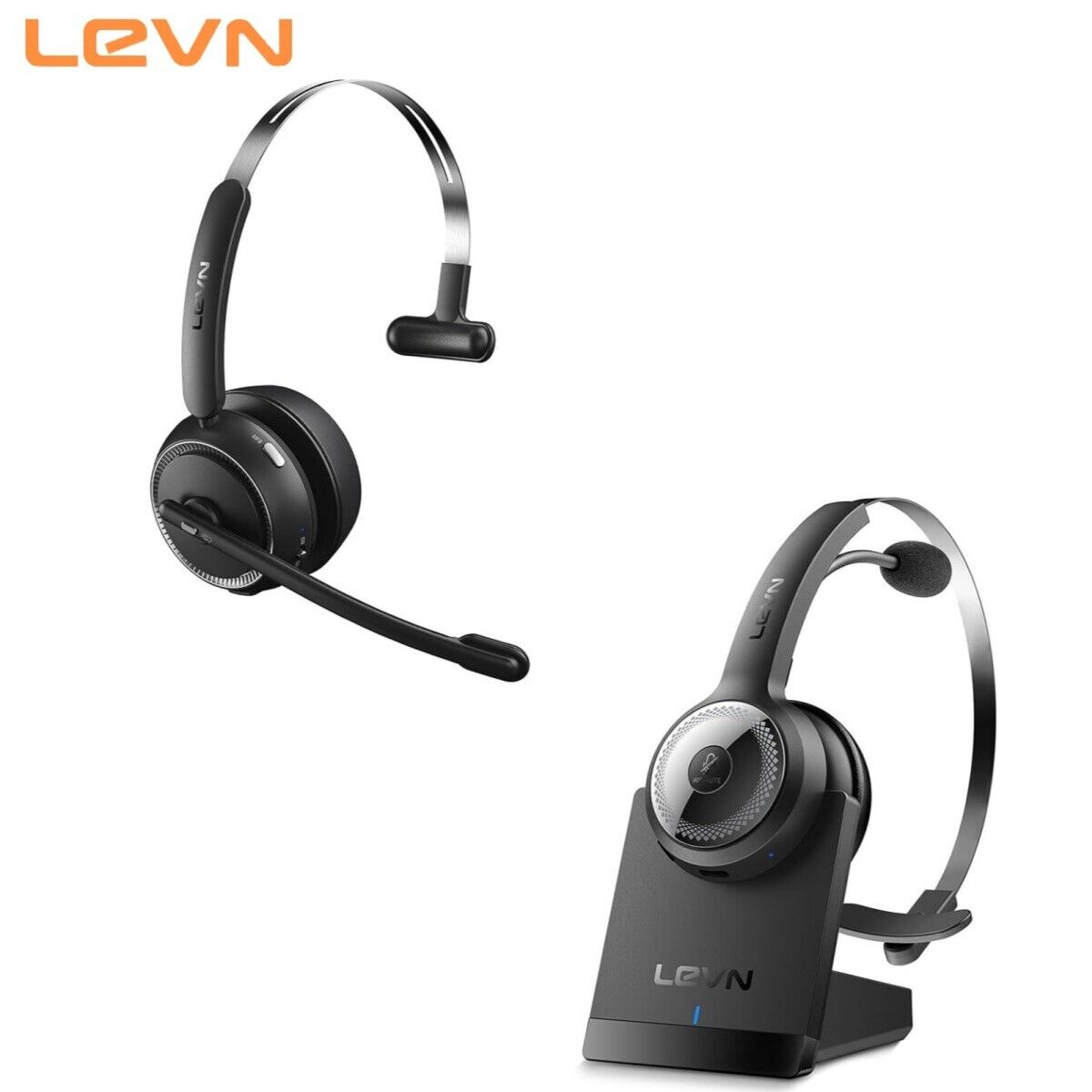LEVN Bluetooth 5.0 Headset 65 Hrs Working Time Noise Cancelling Wireless Headset
