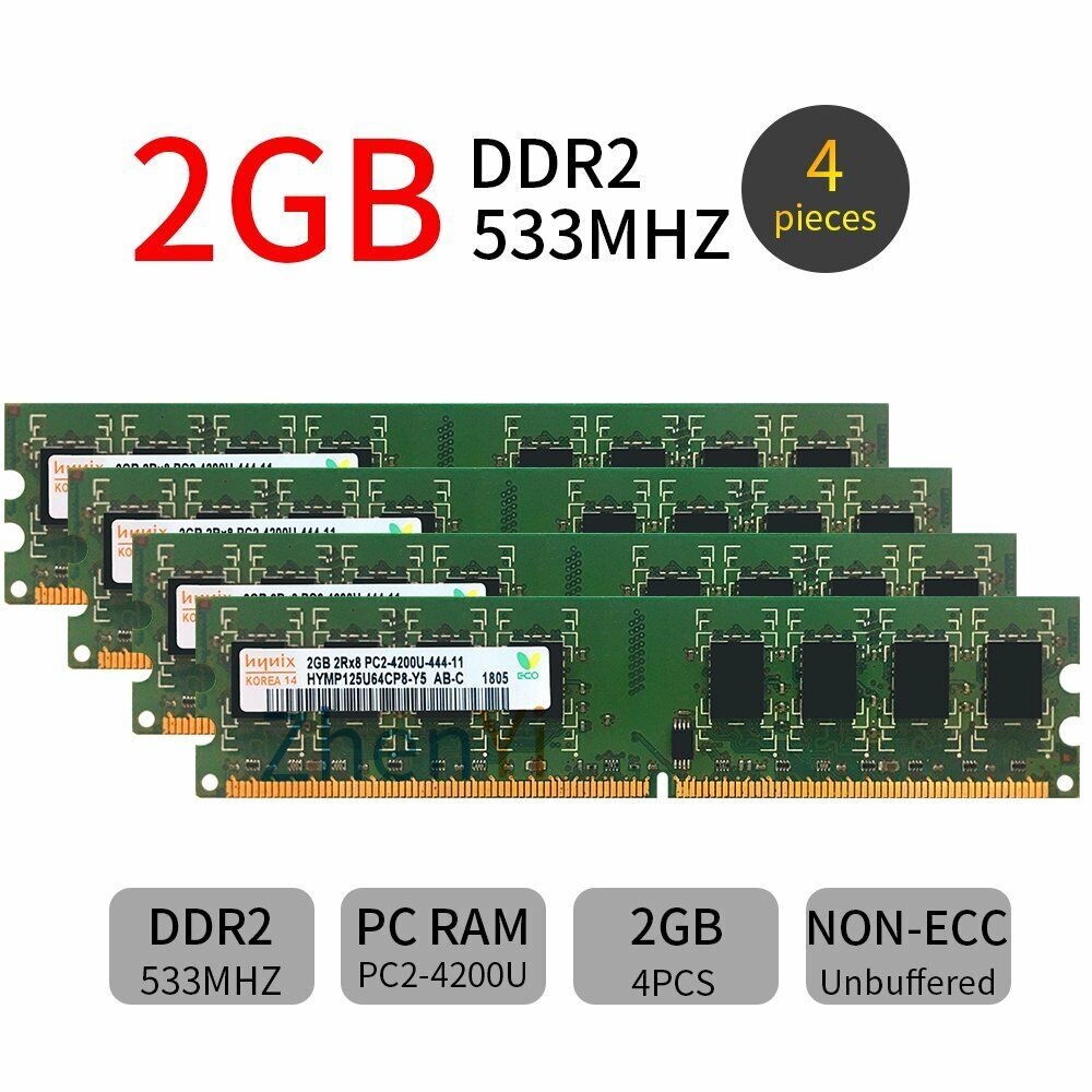 8GB Kit (4x 2GB) DDR2 DIMM Memory spots 533MHz PC2-4200 For Apple PowerMac G5