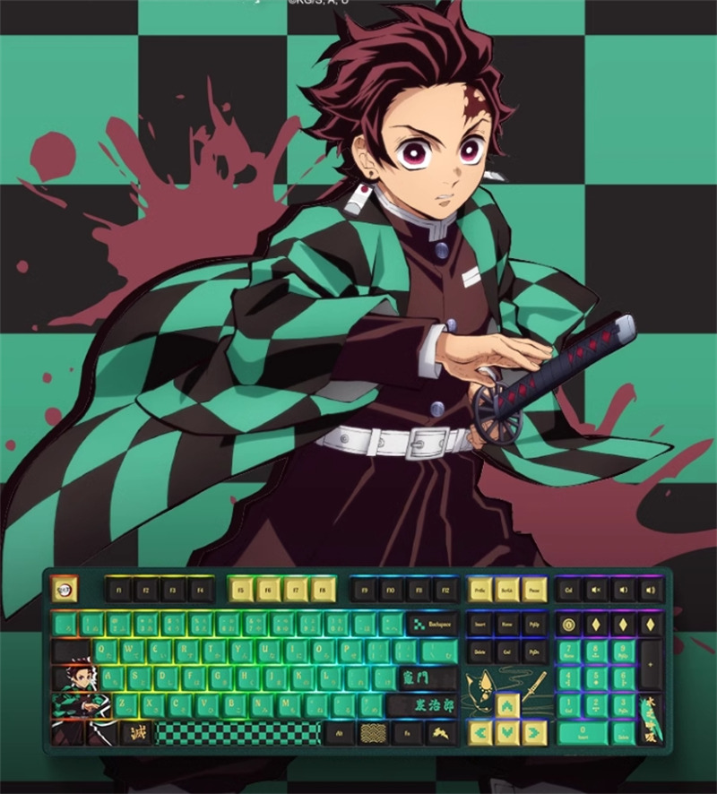 Demon Slayer Nezuko Tanjirou RGB Mechanical Keyboard 5108B Plus Hot Swap Anime