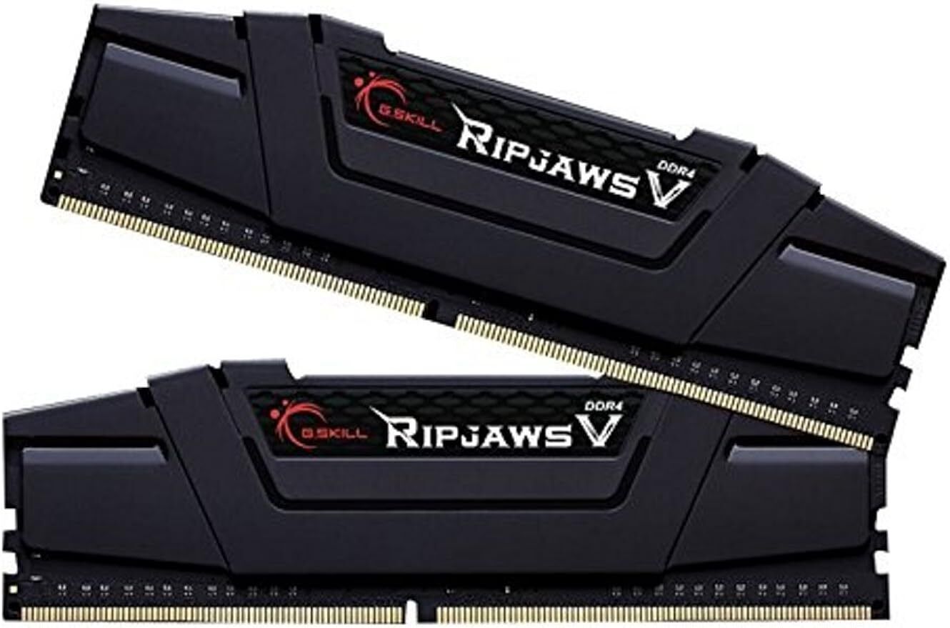 G.Skill RipjawsV Series RAM F4-3200C14D-16GVK 16GB(2X8) DDR4 3200MHz CL14 Black
