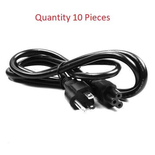 10 pack of 3 Prong AC Mickey Mouse Style Clover Power Cord Cable 6ft