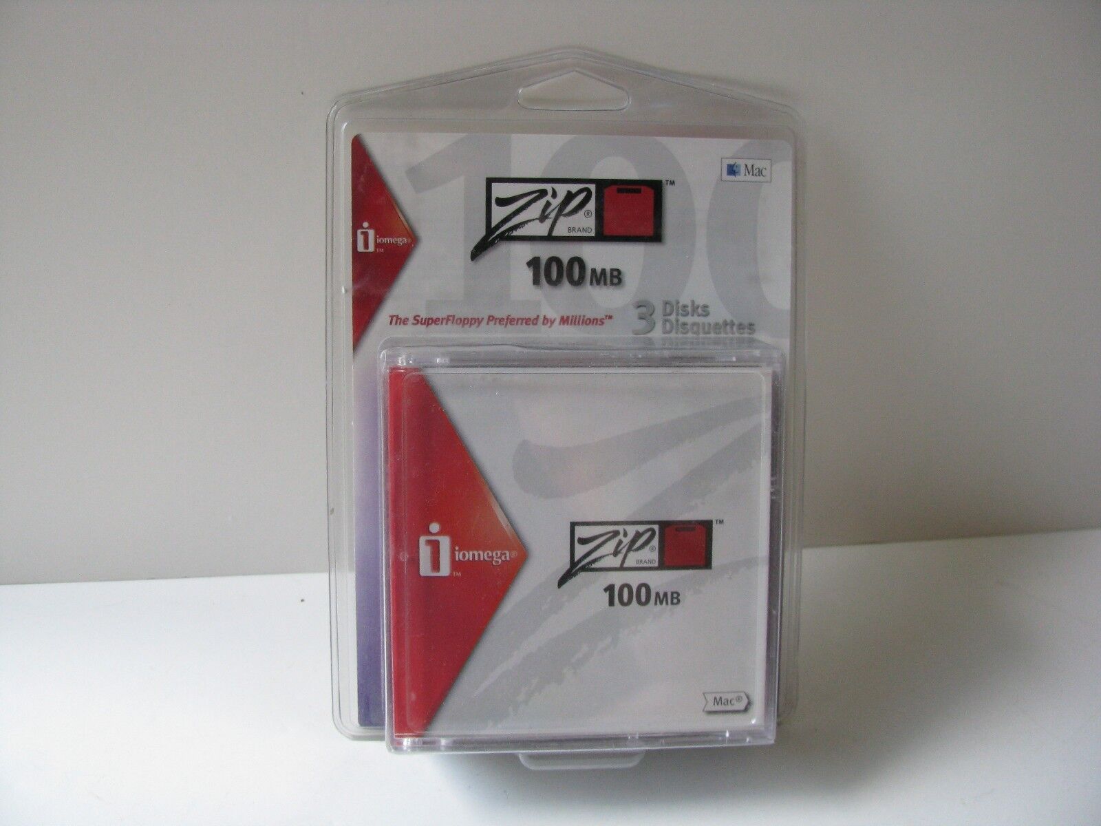 Vtg Old Iomega Zip Brand 3 Disks Disquetts MAC Apple Super Floppy Sealed in Pack