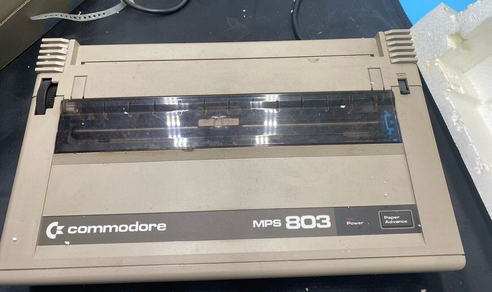 Commodore MPS-803 Dot Matrix Printer with Box UNTESTED POWERS ON 