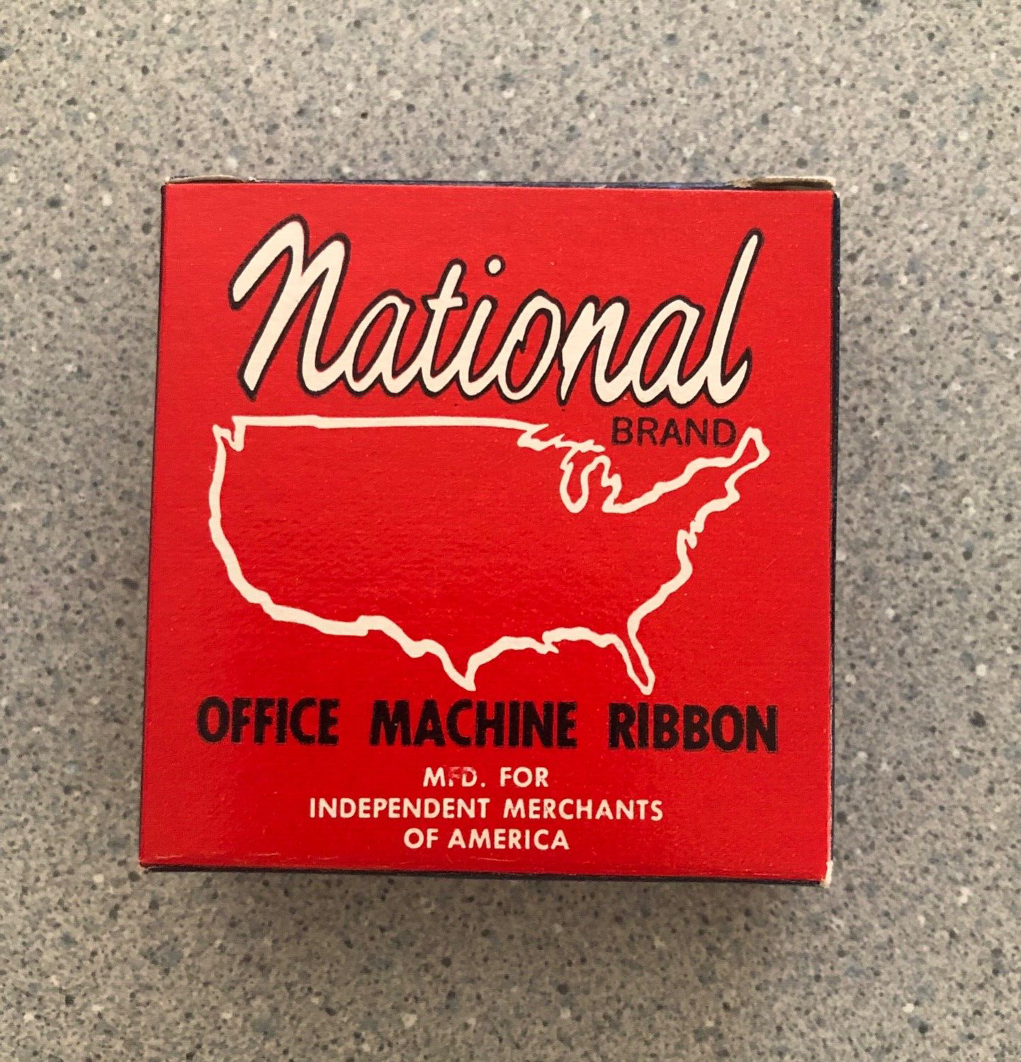 Vintage NOS National Brand Office Machine Ribbon Black & Red Clary 1/2