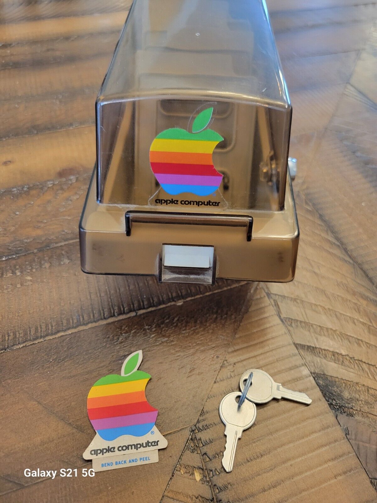 Rare Vintage 80s Apple Disk Storage Case Sticker Logo With Extra Sticker, Keys