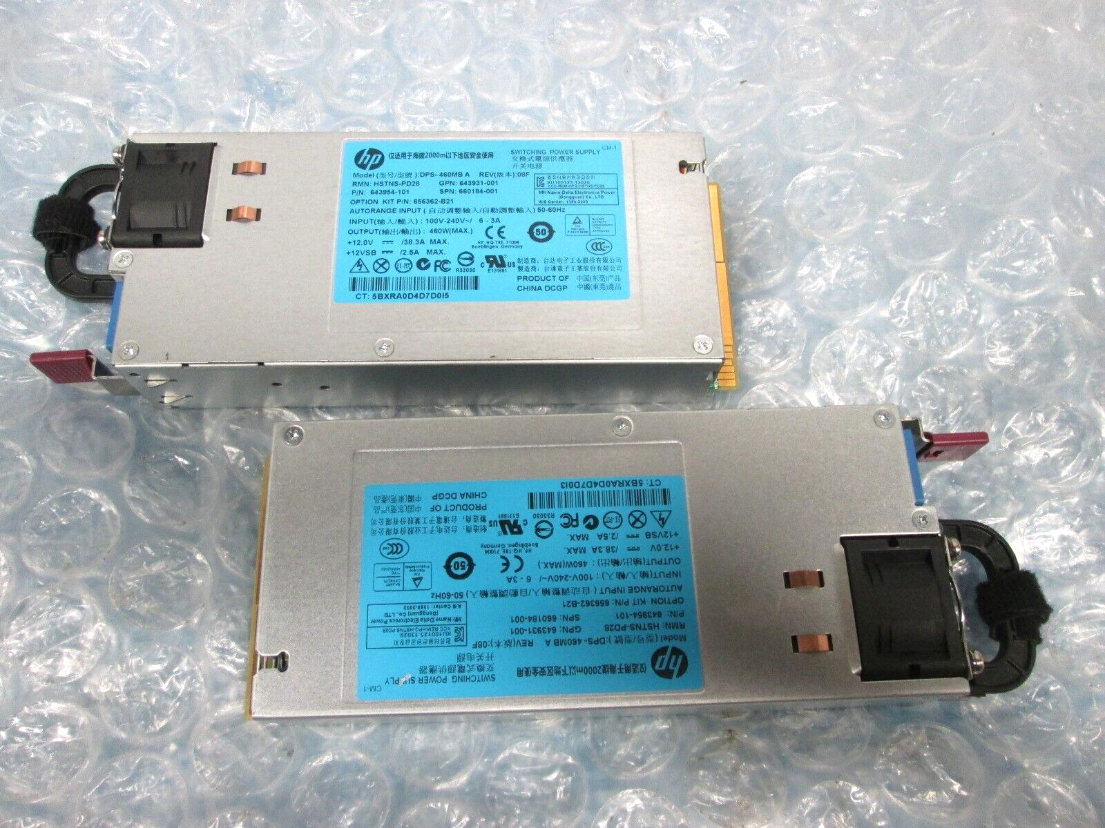 2X HSTNS-PD28 HP 643954-101 DPS-460MB A Hot Plug 12V 38.3A 460W PSU Power Supply