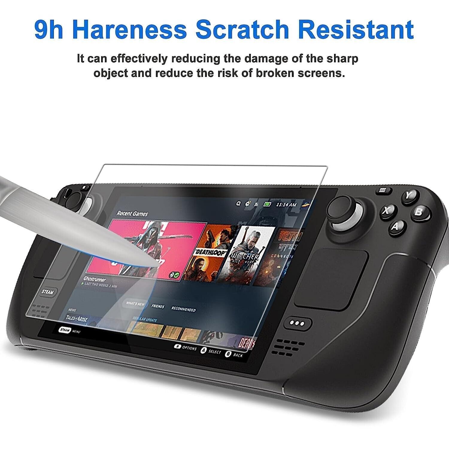 HD Clear Tempered Glass Film Screen Protector Cover For Steam Deck (7 inch)
