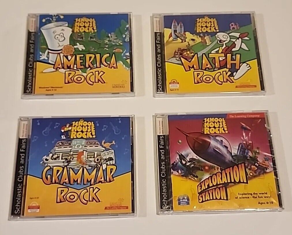 4 School House Rock Lot Grammar Rock America Math Exploration Station PC CD-ROM