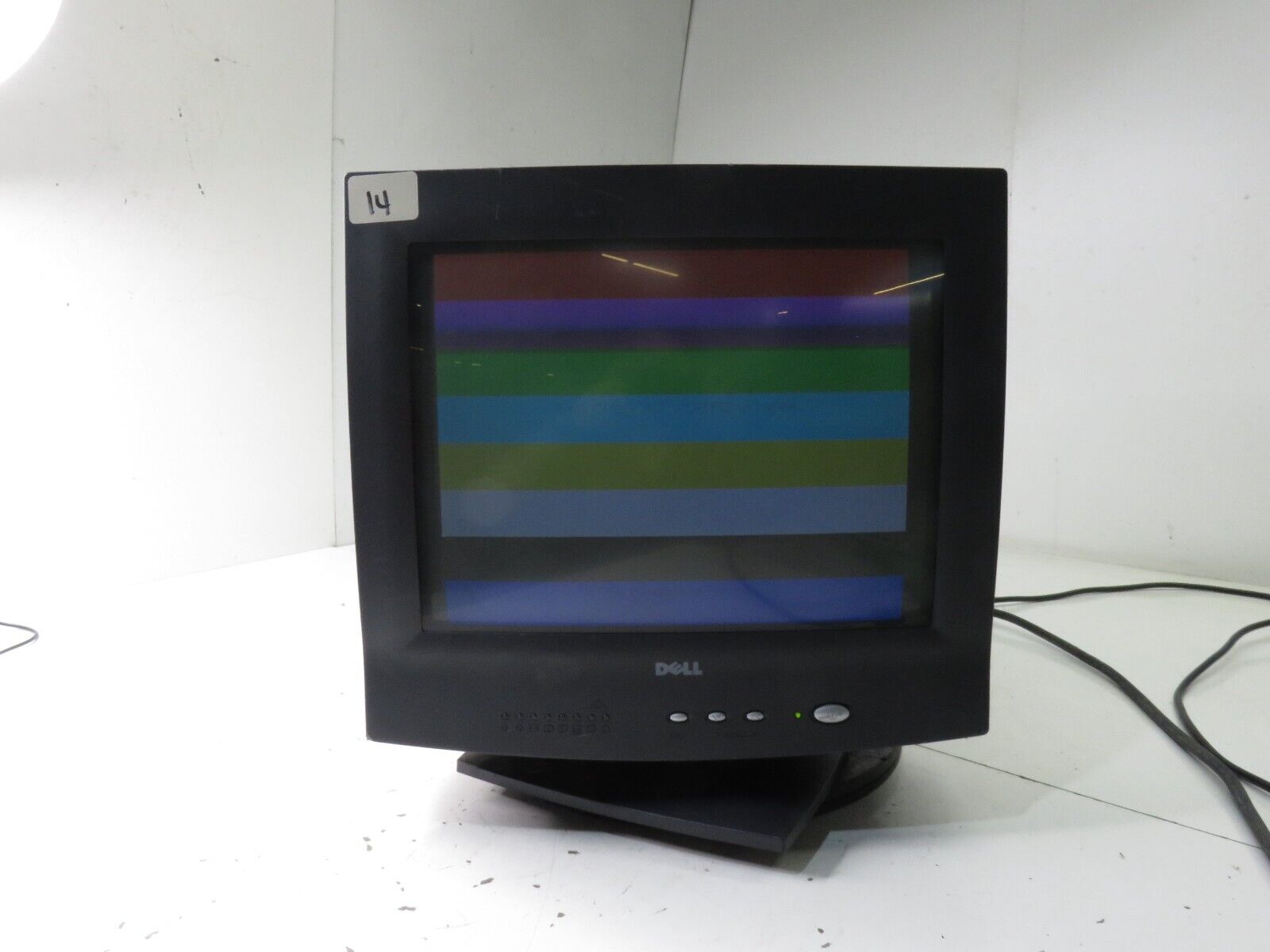 Vintage Black Dell E551C 15” CRT 1024 x 768 VGA PC Monitor - Dim Screen