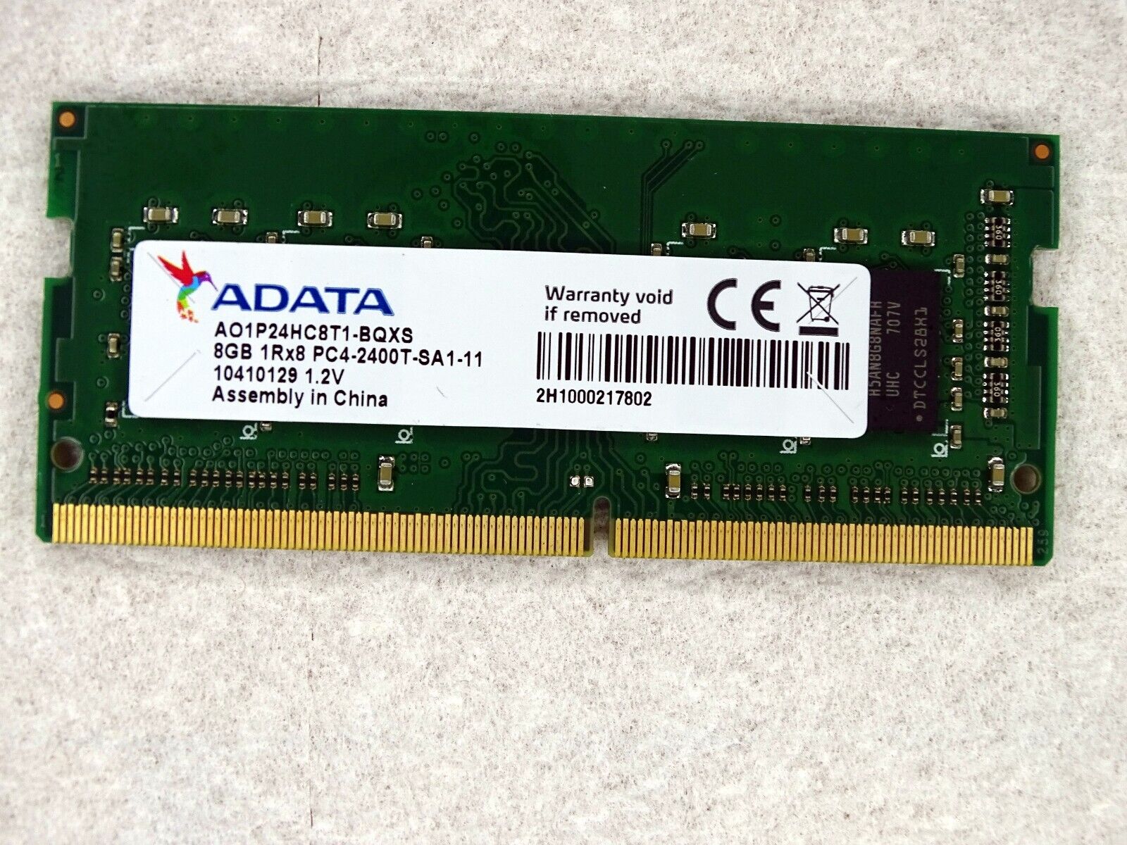 Adata 8GB PC4-19200 DDR4-2400 Laptop Memory RAM AO1P24HC8T1-BQXS