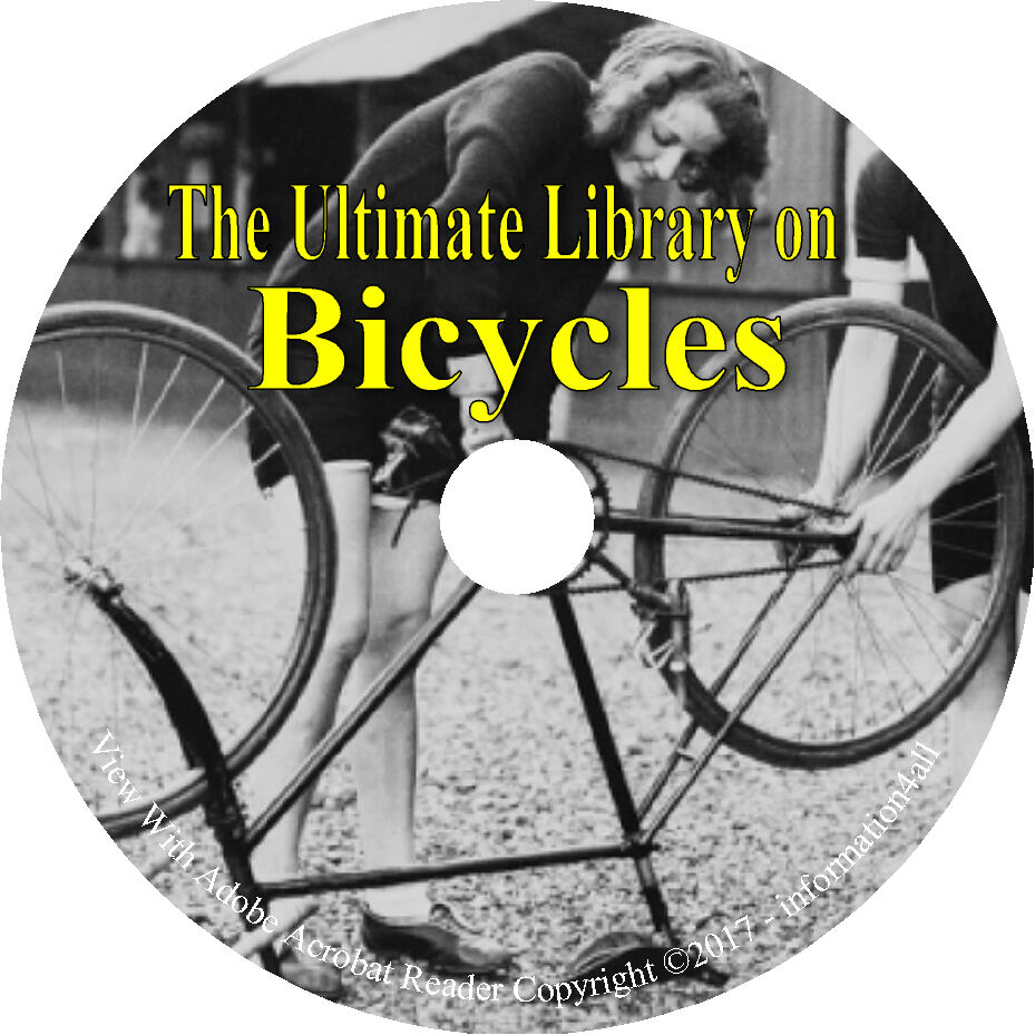 13 Books on CD, Ultimate Library on Bicycles, Tricycle, How to Build, Repair