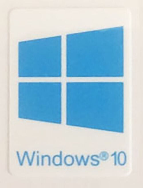 1 PCS Window 10 Blue Sticker Badge Logo Decal Cyan Color 22mm x 16mm