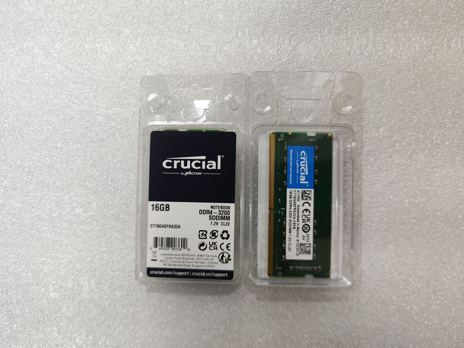 Crucial genuine 16GB 3200Mhz DDR4 SODIMM PC4-25600 Laptop Memory CT16G4SFRA32A