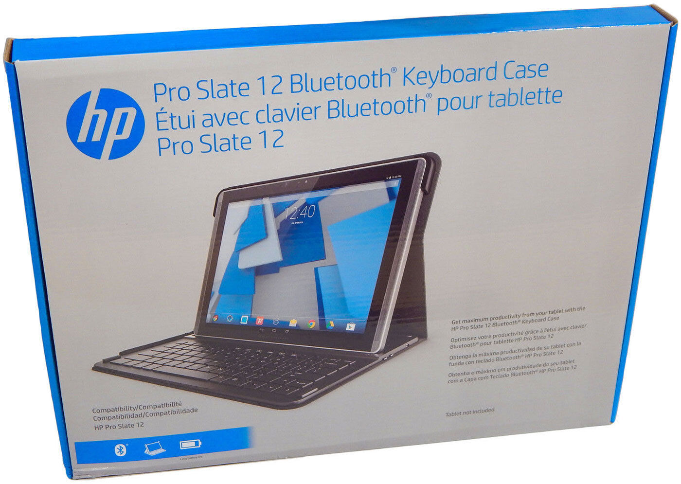 HP Pro Slate 12 BT Keyboard Case US English 801341-001 New Retail K4U66AA#ABA